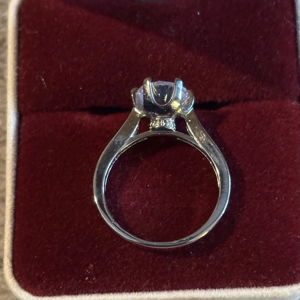 Sterling Silver Engagement Style Ring Size 6